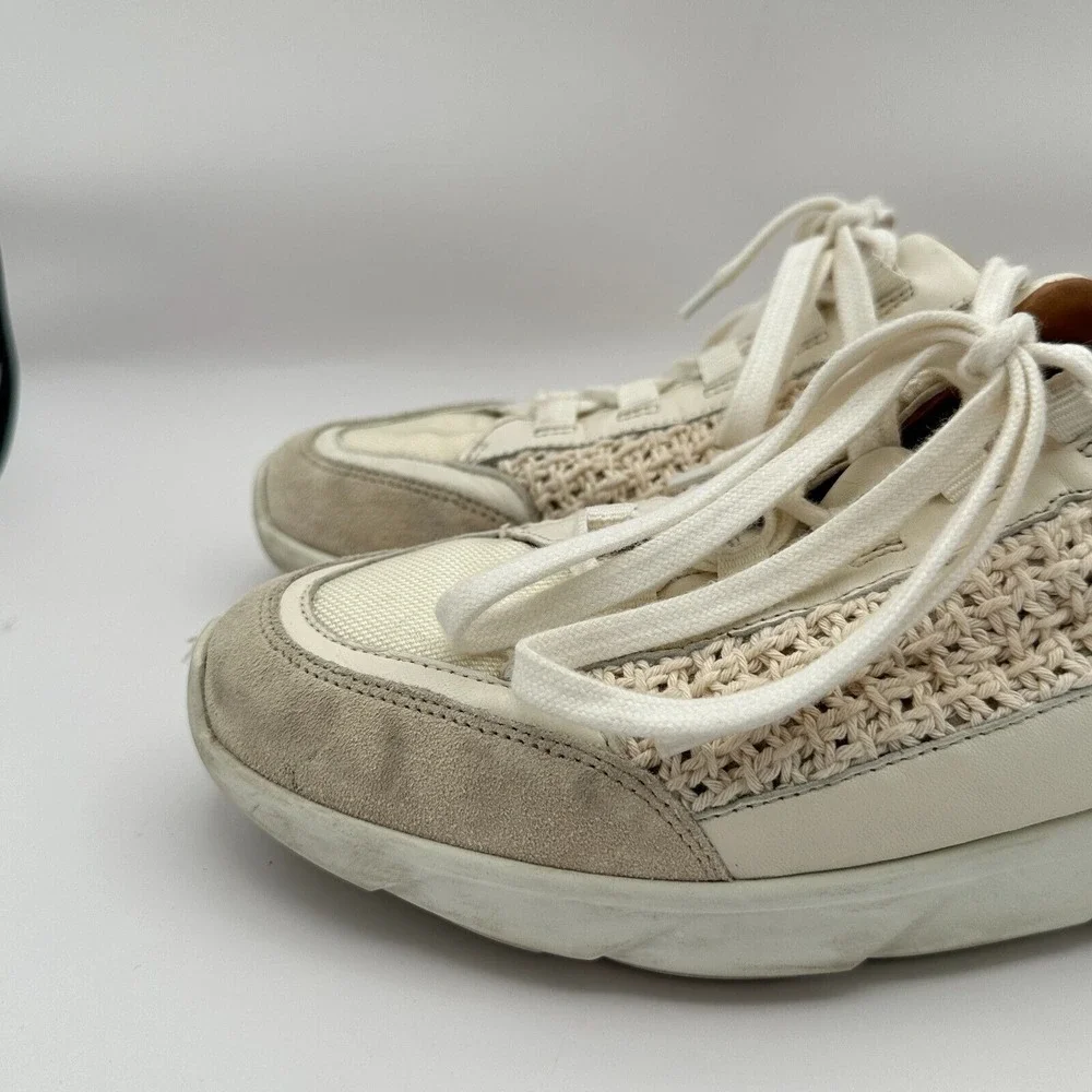 Sezane Souliers Sama Sneakers Shoes‎ Womens Size 10 Beige Crochet Luxury Indie